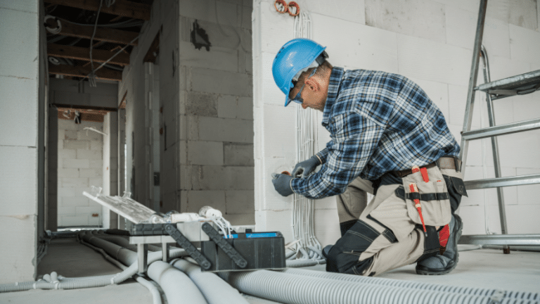 personne qui fait des travaux d'électricité